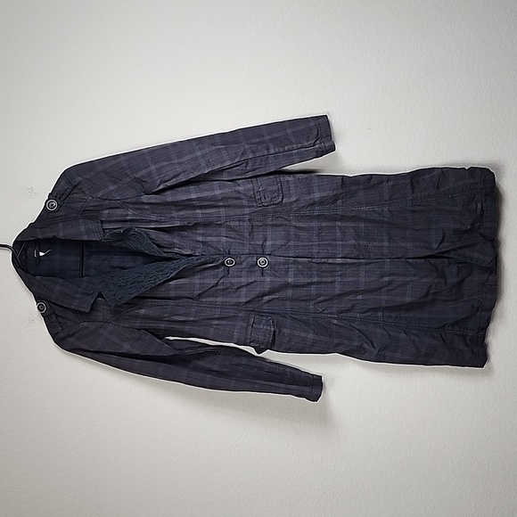 Free People Retro Plaid Lace Blazer Coat Jacket - Picture 4 of 11